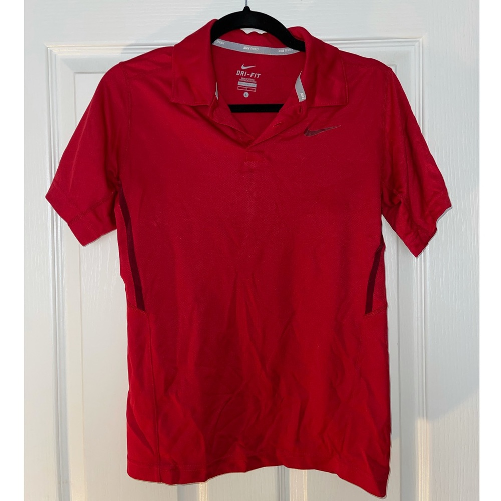 Red and black Nike dry fit polo